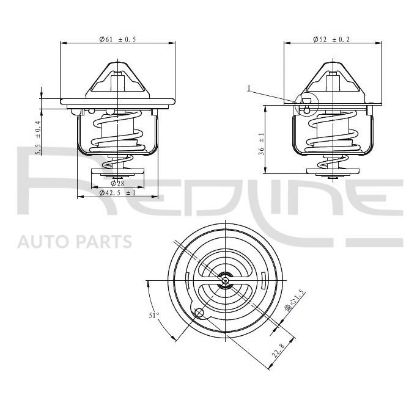 slika 55HO006-Termostat Honda Civic IV-V-VI-VII-VIII-Honda Concerto-Honda CR-V I-Honda CR-V II-Honda CRX II-CRX III-Honda FR-V-Honda HR-V-Honda Integra-Honda Logo-Honda Prelude-Honda Stream-zamenski rezervn