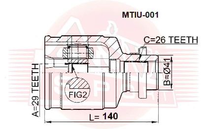 slika MTIU-001 Zglob poluosovine do menjača Mitshubishi Outlander 2.0 -2.0 Turbo-2.4 4WD-zamenski rezervni deo