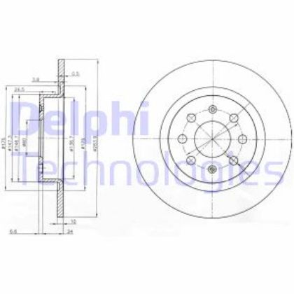slika BG3945-Disk kočioni zadnji  Fiat Punto 1.3- Fiat Grande Punto 1.4-zamenski rezervni deo